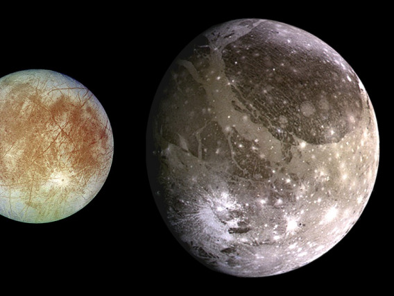 The four largest moons of Jupiter in order of distance from Jupiter: Io, Europa, Ganymede and Callisto.NASA