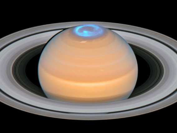 Saturn and its aurora (Image: NASA)