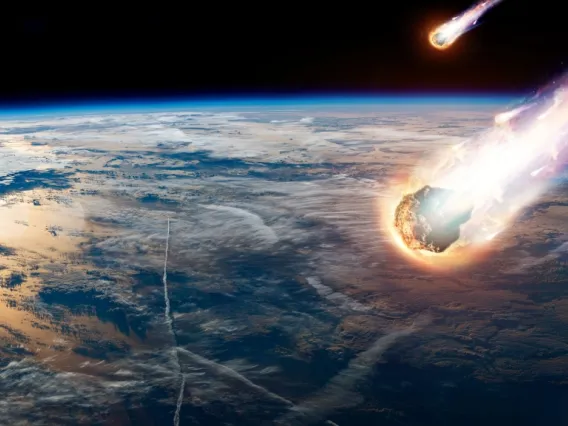 A new study reporting the discovery of an asteroid impact crater buried under the seafloor off the coast of Africa lends support to the idea that more than one asteroid may have impacted Earth at the time the dinosaurs went extinct.