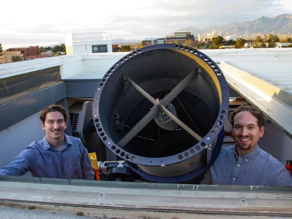 David Cantillo and Adam Battle with RAPTOR-1 telescope