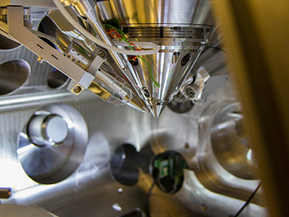 Close-up of a focused ion beam.