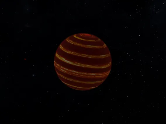 Using high-precision brightness measurements from NASA's TESS space telescope, astronomers found that the nearby brown dwarf Luhman 16B's atmosphere is dominated by high-speed, global winds akin to Earth's jet stream system. This global circulation determines how clouds are distributed in the brown dwarf's atmosphere, giving it a striped appearance.