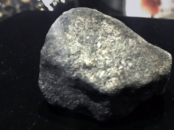 A sample of the Michigan meteorite recovered by citizen scientists using maps produced by UA assistant professor Vishnu Reddy’s Doppler radar technique (Photo: Vishnu Reddy)