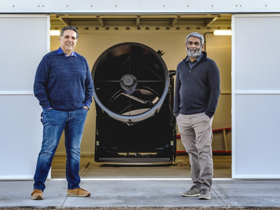 Roberto Furfaro of the Department of Systems and Industrial Engineering and Vishnu Reddy of the Department of Planetary Sciences at the Biosphere 2 Space Domain Awareness Observatory. The pair received a $7.5 million in funding from the Air Force Research Lab.