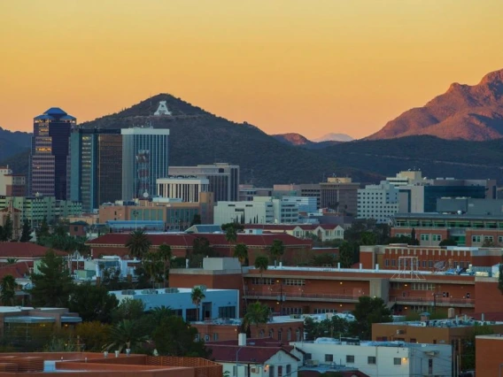 View over city at A Mountain.