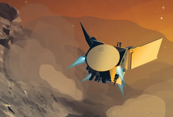 Illustration for OSIRIS-REx at Apophis.