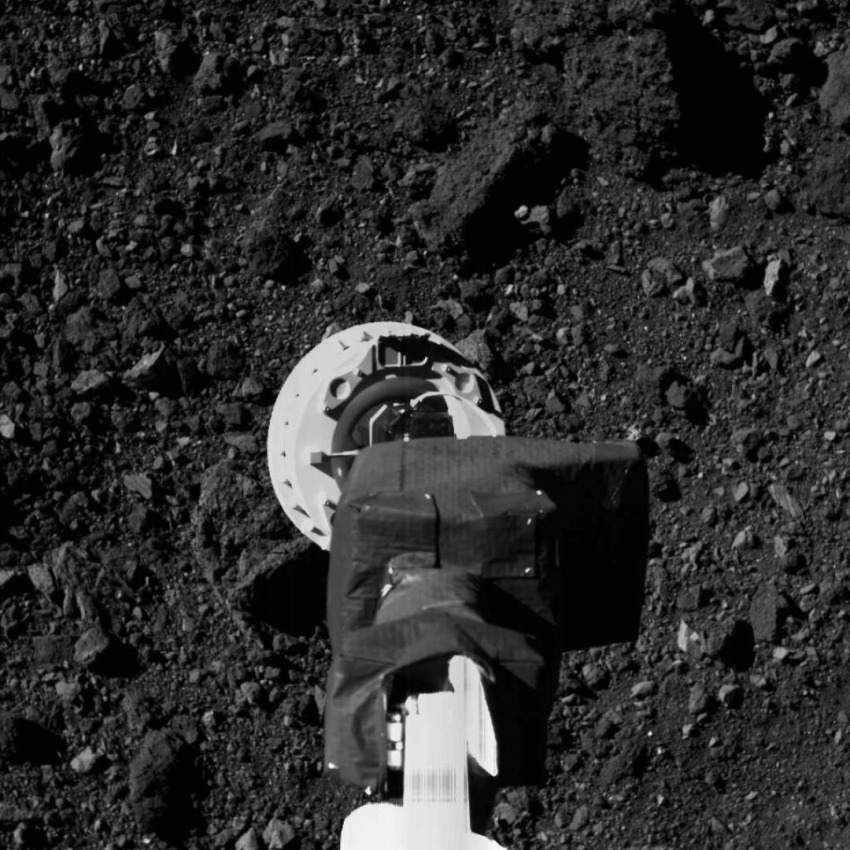 Captured on August 11, 2020 during the second rehearsal of the OSIRIS-REx mission’s sample collection event, this image shows the SamCam imager's field of view as the NASA spacecraft approaches asteroid Bennu's surface.NASA/Goddard/University of Arizona