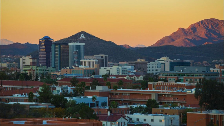 View over city at A Mountain.