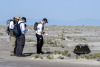 Dante Lauretta (right), UArizona Regents Professor and OSIRIS-REx principal investigator, collects science data with NASA Astromaterials Curator Francis McCubbin and NASA Sample Return Capsule Science Lead Scott Sandford